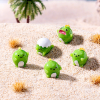 Mainan Resin Dinosaurus Mini Lucu Warna Pastel Kawaii DIY Dekorasi Meja Boneka Hewan Lembut Hadiah