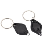 Mini lampe torche LED en plastique en gros, porte-clés personnalisé avec logo, cadeau promotionnel, petite torche de poche, porte-clés, lumière LED multicolore