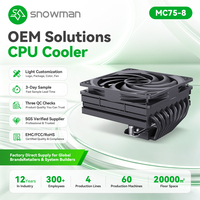 SNOWMAN MC75-8 Radiateur de refroidissement sans éclairage, design à profil bas avec flux d'air descendant, 8 caloducs, dissipation thermique efficace pour processeurs Intel et AMD