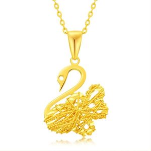 Xinfly Au750 Jewelry 18k <b>Solid</b> Pure <b>Gold</b> Yellow <b>Gold</b> Animal Swan Charms <b>Pendants</b> Necklace - Product Image 1