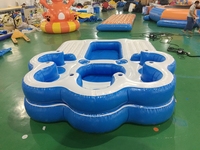 Plateforme flottante gonflable en PVC Drop Stitch avec dossier, certifiée CE, 4,5x3,6m, pour extérieur