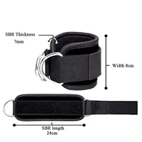 Sangles de cheville personnalisées pour salle de sport en famille Fitness Poignets de cheville rembourrés en néoprène avec anneau en D Sangles de cheville réglables Bracelet de cheville