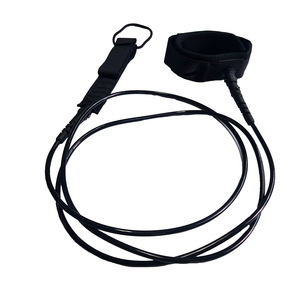 Correa para Tabla de Surf de Material PU 6x5.5 con Gancho Elástico y Hebilla para Uso en Agua de Océano, Unisex, Minimalista, Color Negro Sólido - Product Image 1