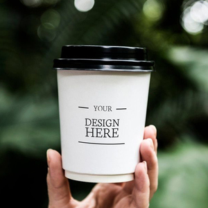 Tùy biến in logo dùng một lần đôi tường Giấy cốc cà phê lớp duy nhất trà cốc giấy với nắp cho nóng đồ uống lạnh - Product Image 3