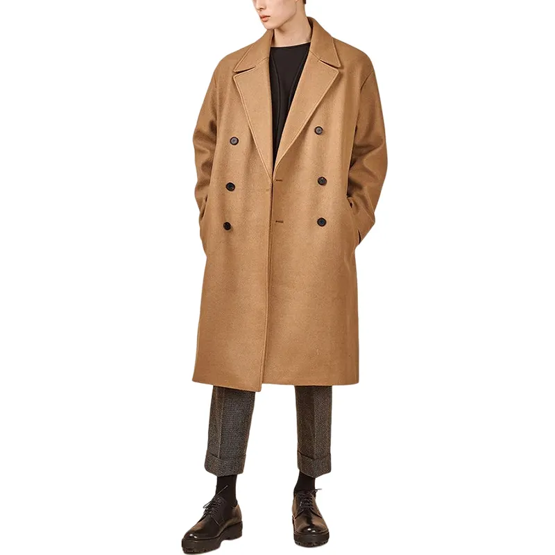 Cashmere overcoat men's middle and long woolen cloth Korean double row button winter long coats for men coats for men