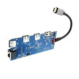 HytePro Internal Terintegrasi 4 Port Usb 3.0 Hub dan Tipe C Pd Charging Hub Desain Papan Pcb