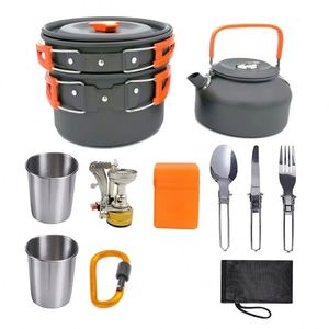Ensemble de cuisine portable et léger en aluminium anodisé pour l'extérieur, poêle à frire de 1 à 2 L, compatible avec les réchauds de camping, facile à nettoyer - Product Image 5