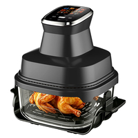 Friteuse à air portable en verre Anbolife 1500W avec pot visible, friteuse à air en verre OEM, 4L 6L, saine et sans huile pour usage domestique