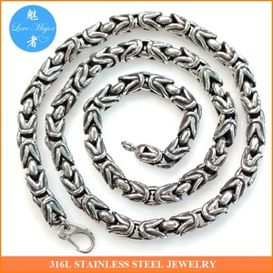 Collana di gioielli in acciaio inossidabile a catena pesante di <span class=keywords><strong>Design</strong></span> bizantino classico antico per uomo e donna - Product Image 2