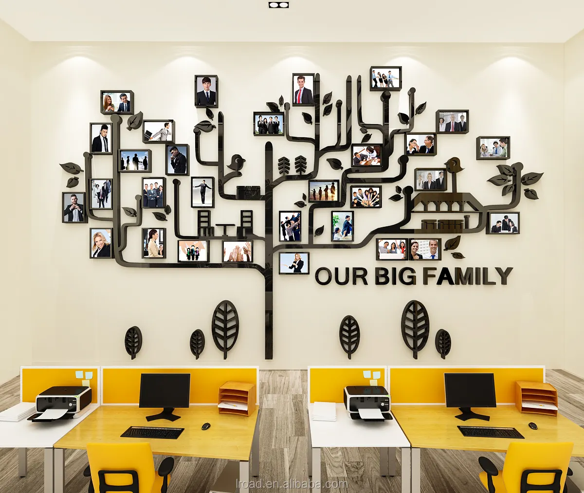 Desain Baru Keluarga Besar Pohon Seni Foto Frame Dekorasi 3D Akrilik Stiker Dinding