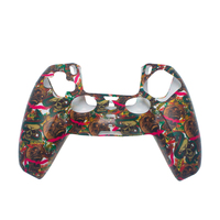 Coque en silicone ergonomique antidérapante style camouflage pour manette PS5, revêtement en caoutchouc souple