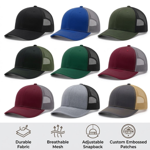 หมวกแก๊ปคุณภาพสูง ทรงพอดีตัว ตาข่ายด้านหลัง 6 แผง ระบายอากาศได้ดี 112 Richardsontrucker หมวกปักลายโลโก้หนัง หมวกแก๊ปทรง Trucker - Product Image 5