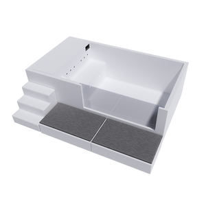 Piscine Intérieure Moderne en Fibre de Verre Blanche, Durable et Innovante, avec Fenêtre en Verre Acrylique Mini pour Jardin et Maison - Product Image 1