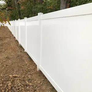 Longjie 6x8 футов Легко собранный белый Устойчивый к ультрафиолетовому излучению пластиковый виниловый забор для сада