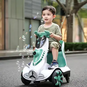 2024 children's balance car drift function bubble machine boys and girls remote command 12 volt toy car