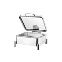 Chauffe-Plat Carré Professionnel en Acier Inoxydable pour Buffet, Idéal pour la Restauration, les Cantines et les Hôtels