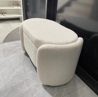 Tabouret de rangement en cachemire d'agneau au design nordique personnalisable, banc pour chambre à coucher, dressing, salle à manger, chaise à langer, espace de rangement