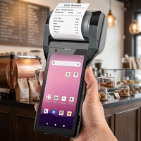 Terminal portable PDA Android 12 POS avec Bluetooth, RFID, caméra, Wi-Fi, lecteur de codes-barres 2D et imprimante intégrée 58 mm à taille ajustable