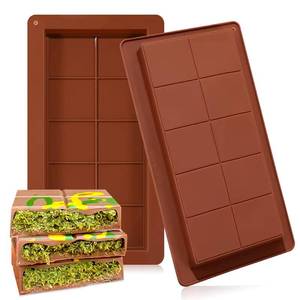 MUYULINS Moule carré en silicone de qualité supérieure pour chocolat, qualité alimentaire 3D, pour la pâtisserie - Product Image 1