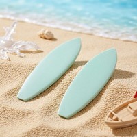 Miniature de maison de poupée : Planche de surf en plastique, mini-bateau, pagaie, bateau de pêche, modèle de paysage de plage pour bricolage, petits ornements amusants pour enfants