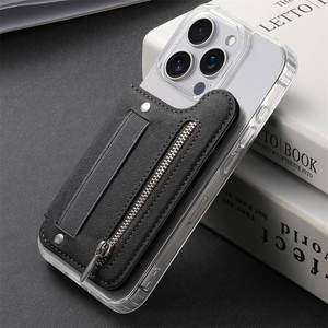 Portefeuille Homme Slim en Cuir PU avec Pince Magique, Fermeture Éclair, Porte-Monnaie Élastique, Blocage RFID, Porte-Cartes de Crédit Décontracté à Ouverture Facile - Product Image 1