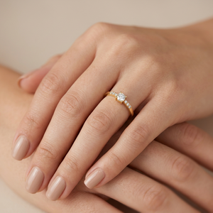 Handmade Custom Design 925 <b>Silver</b> Classic Minimalist Engagement <b>Ring</b> Round Zircon <b>Stacking</b> Promise <b>Ring</b> for Party - Product Image 2