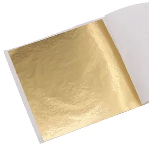 Feuille Dor แผ่นฟอยล์สีทองสำหรับตกแต่ง,แผ่นฟอยล์สีทองสำหรับงานศิลปะเฟอร์นิเจอร์ไต้หวันขนาด13X13.5ซม.