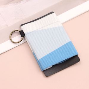 Spot Portable Elastic Card Holder Custom Pattern <b>Stretch</b> Bank Card Sleeve With Key <b>Ring</b> - Product Image 1