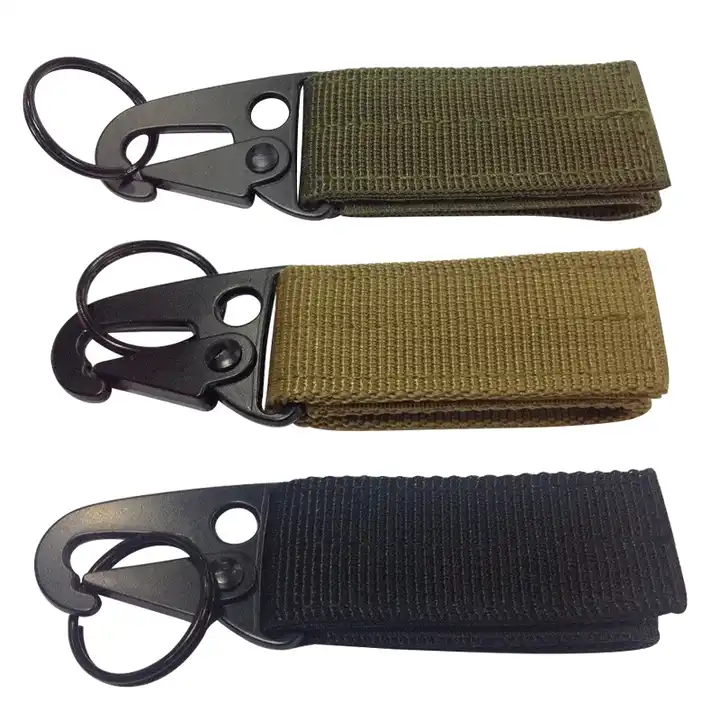 Outdoor Carabiner Webbing Backpack Clips Buckle Belt D-Type Hanging Key  Ring 