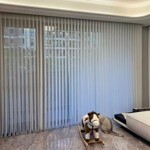 Cortinas Eléctricas de Onda Personalizadas, Persianas Verticales Inteligentes con Protección Solar, Ignífugas, 100% Poliéster, Estilo Moderno Francés - Product Image 2
