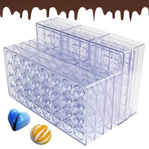 Ferramentas para Decoração de Bolos, Moldes de Chocolate em Policarbonato, Forma Semi Esférica 3D para Barras de Chocolate, Bandeja de Fornecedores de Bolos Plásticos - Product Image 6