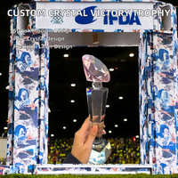 Trophée en cristal de diamant en gros avec logo personnalisé gravé pour les récompenses de compétition interligues et la Coupe de la Voix Musicale