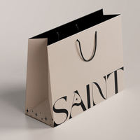 Sac en papier cadeau de luxe personnalisé avec cordon de serrage, poignée, mat, gaufré, recyclable, écologique, vêtements, chaussures