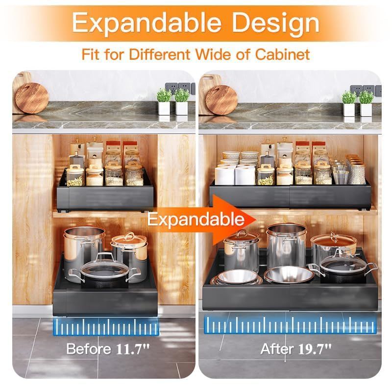 Kitchen Cabinet Organization Expandable Slide Out Drawers Organizer Under Sink Organizer Pull Out Cabinet Organizer · image 6