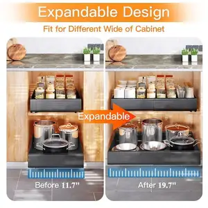 Kitchen Cabinet Organization Expandable Slide Out Drawers Organizer Under Sink Organizer Pull Out Cabinet Organizer