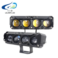 Feux auxiliaires LED pour moto Factory Quad Eyes, double couleur blanc-jaune, faisceau Hi-Lo, phare antibrouillard pour ATV, UTV, SUV, tout-terrain