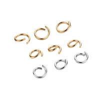 Anneaux de jonction en acier inoxydable plaqué or 18 carats véritable, 3-5 mm, pour la fabrication de bijoux, vente en gros, Ruikoo
