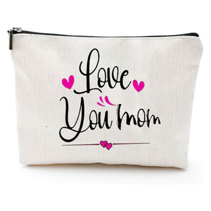 Bolsa de maquillaje con estampado digital simple, bolsa de aseo portátil de viaje con textura de lino de poliéster, regalo perfecto para mamá, <span class=keywords><strong>hermana</strong></span> y amigas - Product Image 5