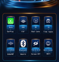 Caméra embarquée intelligente pour voiture 11,3 pouces IPS 5K+1080P avec enregistreur vidéo, CarPlay sans fil, Android Auto, AUX, FM, WIFI, GPS, caméra de recul, universelle
