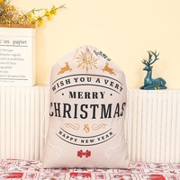 Grands sacs de Noël en toile avec cordon de serrage, sacs cadeaux de Noël, sacs du Père Noël, sacs cadeaux de Noël réutilisables en toile de jute avec cordon de serrage