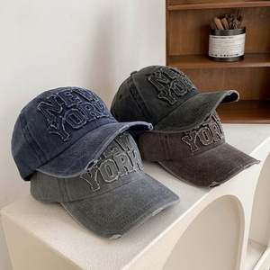 2024 Offre Spéciale lavé Cowboy femme fait vieille casquette déchirée lettre Vintage casquette de Baseball - Product Image 6