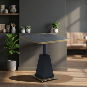 Mesa de Centro Moderna Cuadrada con Chapa de Roble Teñido y Patas de Metal para Sala de Estar, Muebles para el Hogar - Product Image 3
