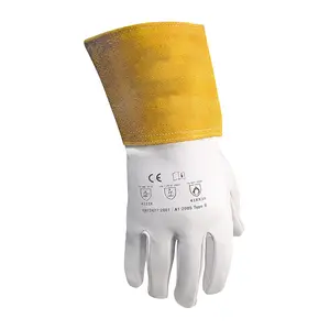 Heavy Duty Gloves Wholesale Custom Premium 16 Inch Heat Resistant Soft Cow Split Leather Working Safety Argon Goat Skin Tig Welding Hand Gloves