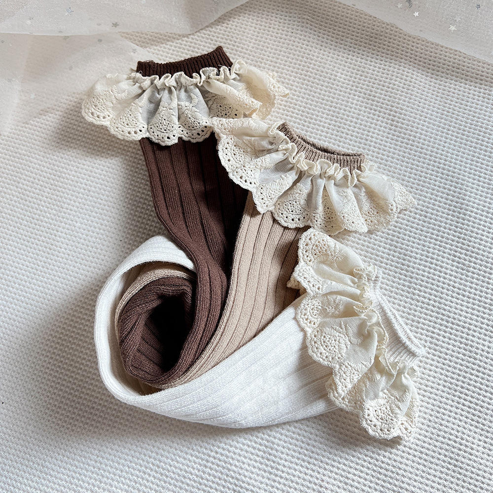 Espanhol Primavera algodão macio mid tubo meia-calça planície bebê meninas  mid bezerro laço princesa meia malha recém-nascido bebê meias| Alibaba.com, image size:1000x1000