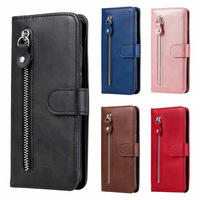 Étui de téléphone à rabat en cuir PU tendance avec fentes pour cartes pour iPhone 18 17 16 15 14 13 12 Pro Max, antichoc, avec fermeture éclair et portefeuille