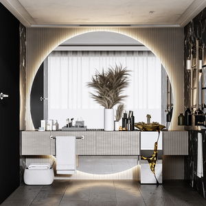 Demi-cercle populaire exquis forme irrégulière bain intelligent miroirs éclairés demi-lune miroirs mural LED <span class=keywords><strong>miroir</strong></span> en gros - Product Image 6