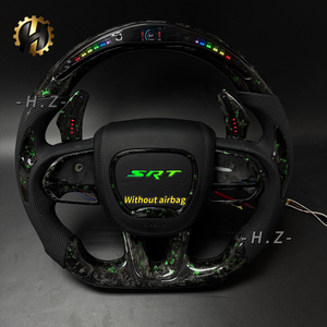 Volant en fibre de carbone forgé vert HZ avec LED pour Dodge Charger Challenger SRT Scat Pack 2016 2017 2019 2020 2021 2022 2023 - Product Image 1