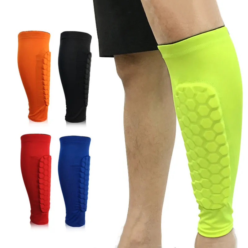 Custom Adult Kids Soft Football Basketball Running Sports Leg Brace Protective Honeycomb Calf Shin Guard Compression Sleeve