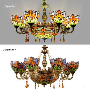 Vitray <span class=keywords><strong>Tiffany</strong></span> avize kolye hafif zincir ayarlanabilir viktorya oturma yemek odası otel için aydınlatma armatürleri asmak - Product Image 5