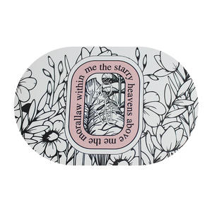 Ensemble de sous-verres botaniques 5 pièces ronds en diatomite, logo personnalisable, écologique, résistant à la chaleur - Product Image 1